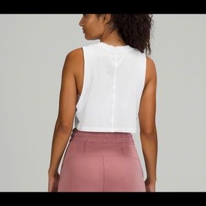 all yours crop tank in color white